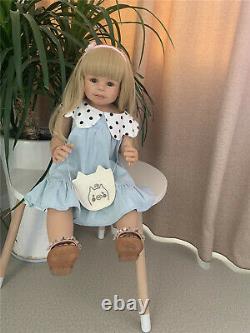 28 inch Reborn Toddler Girls Full Body Vinyl Toys Reborn Baby Dolls Can Stand