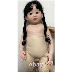 28in Artist Finished Reborn Baby Doll Soft Cloth Body Toddler Girl Real Picture