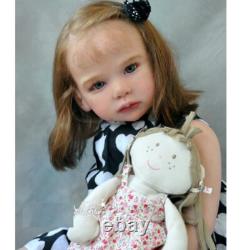 28in Finished Reborn Baby Doll Handmade Doll Girl with Rooted Hair Birthday Gift