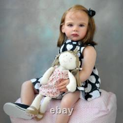28in Finished Reborn Baby Doll Handmade Doll Girl with Rooted Hair Birthday Gift