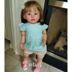 28in Finished Reborn Baby Dolls With Hand-Rooted Hair Toddler Girl Handmade Gift