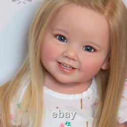 28in Reborn Baby Lovely Toddler Girl Doll Hand-Rooted Gold Hair Gift Assembled