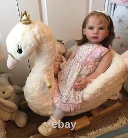 28inch Artist Finished Reborn Baby Doll Toddler Girl Hand-Rooted Hair XMAS GIFT