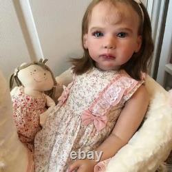 28inch Artist Finished Reborn Baby Doll Toddler Girl Hand-Rooted Hair XMAS GIFT