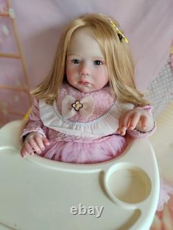 28inch Artist Painted Reborn Baby Doll Toddler Girl Hand-Rooted Hair XMAS GIFT