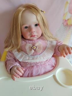 28inch Artist Painted Reborn Baby Doll Toddler Girl Hand-Rooted Hair XMAS GIFT