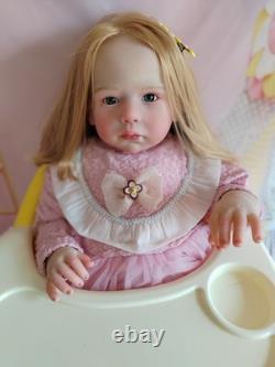 28inch Artist Painted Reborn Baby Doll Toddler Girl Hand-Rooted Hair XMAS GIFT