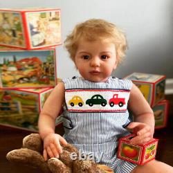28inch Finished Reborn Doll Rooted Short Hair Cloth Body Toddler Doll Xmas Gift