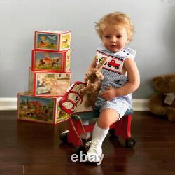 28inch Finished Reborn Doll Rooted Short Hair Cloth Body Toddler Doll Xmas Gift