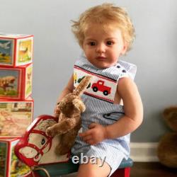 28inch Finished Reborn Doll Rooted Short Hair Cloth Body Toddler Doll Xmas Gift