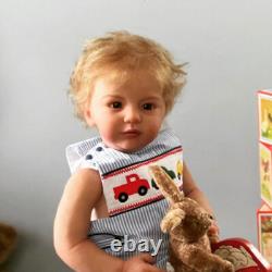 28inch Finished Reborn Doll Rooted Short Hair Cloth Body Toddler Doll Xmas Gift