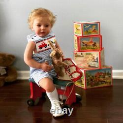 28inch Finished Reborn Doll Rooted Short Hair Cloth Body Toddler Doll Xmas Gift
