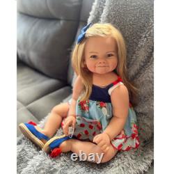 28inch Lifelike Finished Reborn Dolls Rooted Hair Girl Toddler Handmade DIY Gift