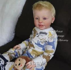 28inch Lifelike Toddler Boy Reborn Baby Doll Rooted Hair Handmade Toy Girls Gift