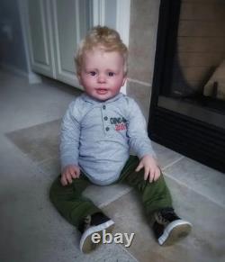 28inch Lifelike Toddler Boy Reborn Baby Doll Rooted Hair Handmade Toy Girls Gift