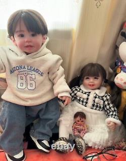 28inch Realistic Reborn Toddler Boy Doll Lifelike Hand-Rooted Hair Asian GIFT