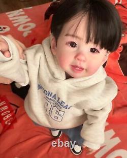 28inch Realistic Reborn Toddler Boy Doll Lifelike Hand-Rooted Hair Asian GIFT