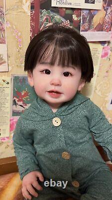 28inch Realistic Reborn Toddler Boy Doll Lifelike Hand-Rooted Hair Asian GIFT