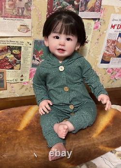 28inch Realistic Reborn Toddler Boy Doll Lifelike Hand-Rooted Hair Asian GIFT