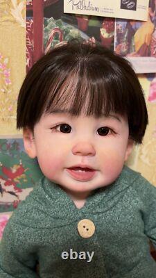 28inch Realistic Reborn Toddler Boy Doll Lifelike Hand-Rooted Hair Asian GIFT