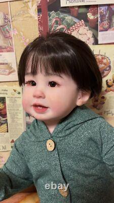 28inch Realistic Reborn Toddler Boy Doll Lifelike Hand-Rooted Hair Asian GIFT