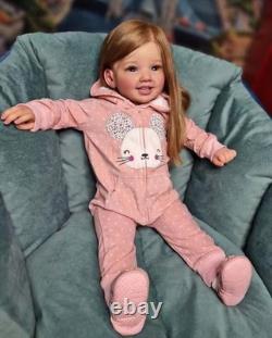28inch Realistic Toddler Girl Reborn Baby Doll Rooted Hair Painted DIY Toy Gifts