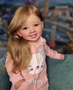 28inch Realistic Toddler Girl Reborn Baby Doll Rooted Hair Painted DIY Toy Gifts