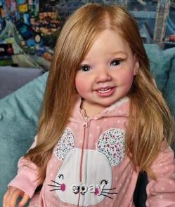 28inch Realistic Toddler Girl Reborn Baby Doll Rooted Hair Painted DIY Toy Gifts