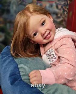 28inch Realistic Toddler Girl Reborn Baby Doll Rooted Hair Painted DIY Toy Gifts