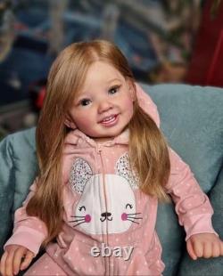28inch Realistic Toddler Girl Reborn Baby Doll Rooted Hair Painted DIY Toy Gifts