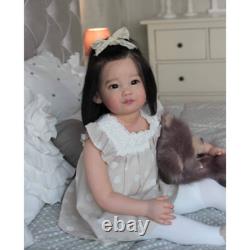 30 Finished Reborn Baby Doll Cute Toddler Girl With Cloth Body Rooted Hair Gift