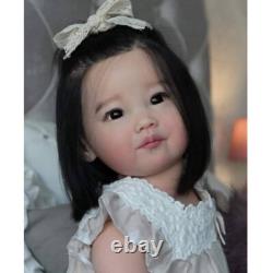 30 Finished Reborn Baby Doll Cute Toddler Girl With Cloth Body Rooted Hair Gift