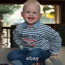 30'' Finished Reborn Baby Doll Toddler Boy Rooted Hair Cloth Body Handmade Gift