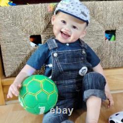30'' Finished Reborn Baby Doll Toddler Boy Rooted Hair Cloth Body Handmade Gift