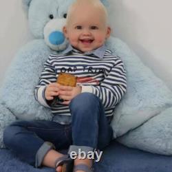 30'' Finished Reborn Baby Doll Toddler Boy Rooted Hair Cloth Body Handmade Gift