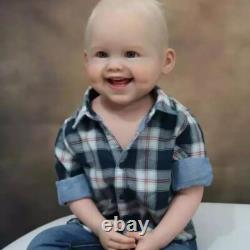 30'' Finished Reborn Baby Doll Toddler Boy Rooted Hair Cloth Body Handmade Gift