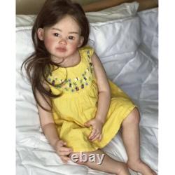 30 Finished Reborn Dolls Toddler Girl Long Brown Hair Rooted Handmade Gifts