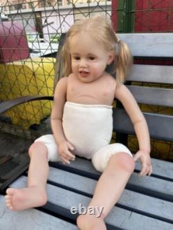 30 Hand-Rooted Hair Reborn Baby Doll Huge Toddler Girl Artist Finished Doll Toy