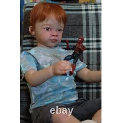 30 Lifelike Finished Reborn Baby Doll Toddler Boy Hand-Rooted Hair Handmade Toy