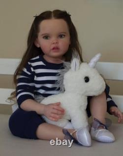 30 Pretty Painted Toddler Girl Reborn Baby Doll Hand-Rooted Mohair Artist Gift