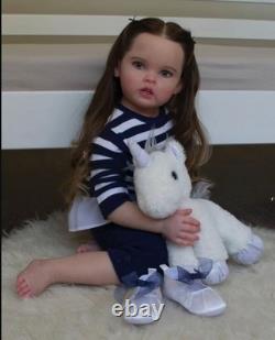 30 Pretty Painted Toddler Girl Reborn Baby Doll Hand-Rooted Mohair Artist Gift