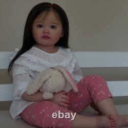 30 Reborn Baby Doll Hand-Rooted Hair Finished Toddler Girl Cloth Body Handmade