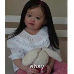 30 Reborn Baby Doll Hand-Rooted Hair Finished Toddler Girl Cloth Body Handmade