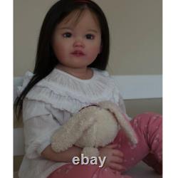30 Reborn Baby Doll Hand-Rooted Hair Finished Toddler Girl Cloth Body Handmade