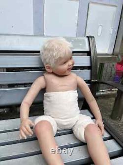 30in Artist Handmade Reborn Baby Doll Toddler Boy Hand-Rooted Short Hair Art Toy