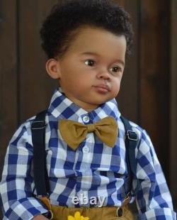 30in Artist Painted Reborn Baby Doll Hand-Rooted Hair Realistic Toddler Boy Gift