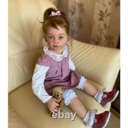 30in Artist Painted Reborn Baby Doll Rooted Hair Realistic Girl Toddler Toy Gift
