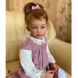 30in Artist Painted Reborn Baby Doll Rooted Hair Realistic Girl Toddler Toy Gift