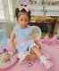 30in Dark Skin Reborn Baby Doll Girl Toddler Rooted Hair Artist Painted Gift Toy