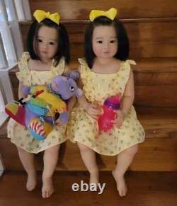 30in Finished Reborn Toddler Girl Doll Rooted Hair Handmade Dolls Lifelike Toys